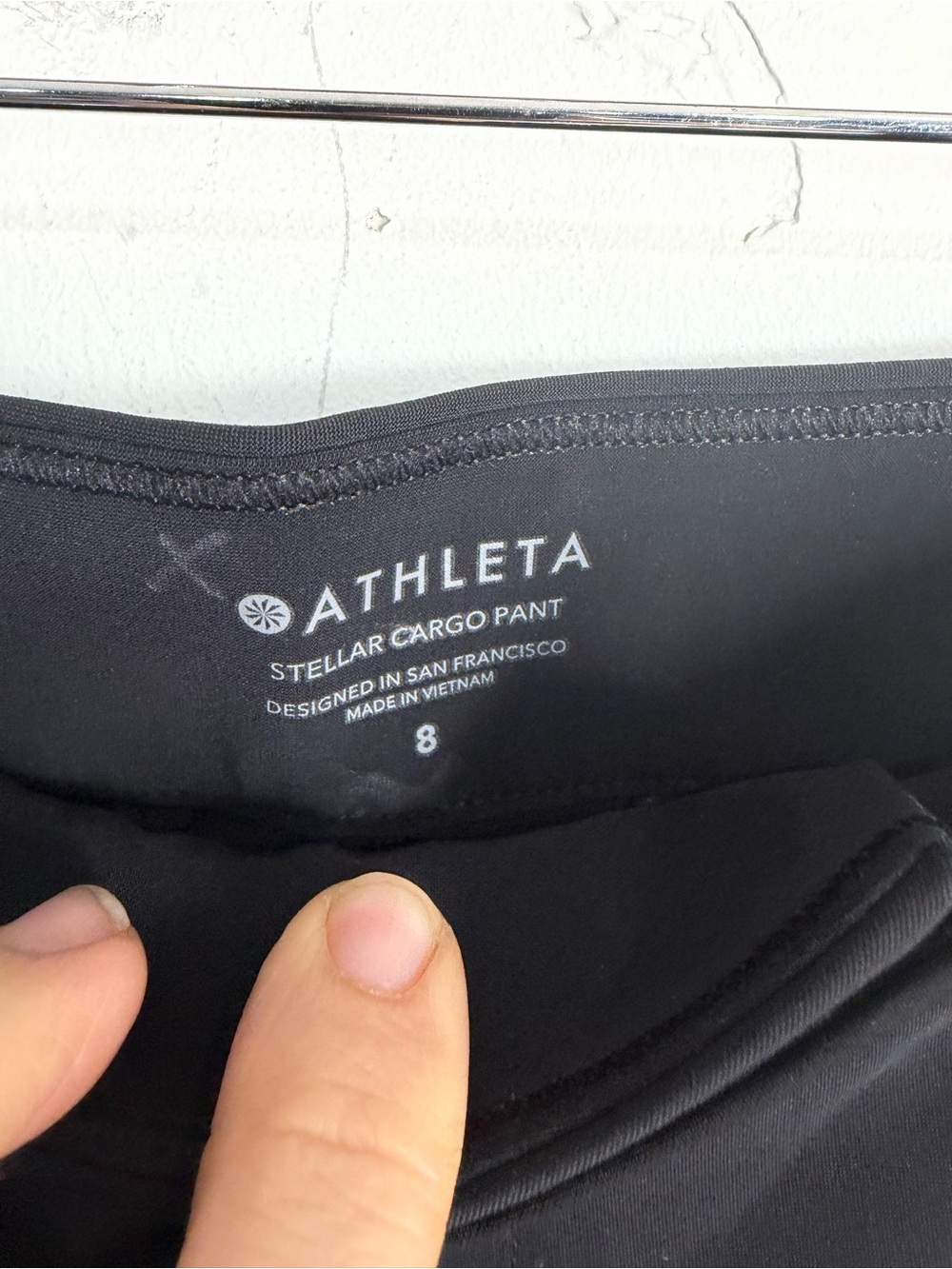 NWT ATHLETA Stellar Cargo Pant Black Stretch Work Travel Pants SZ 8 #511139 - Picture 8 of 13